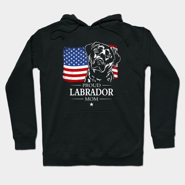 Proud patriotic Labrador Mom American Flag dog Hoodie by wilsigns
